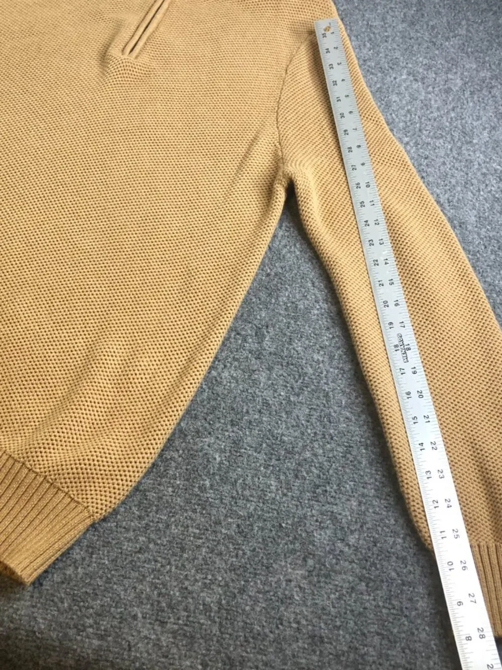 J. Crew Sweater Mens XL Tan 1/4 Zip Honeycomb Knit Pullover Long Sleeve Cotton